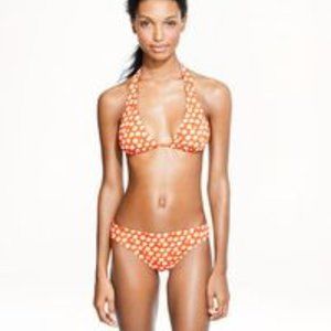 J. Crew Orange blurred floral 2 pc bikini sz small